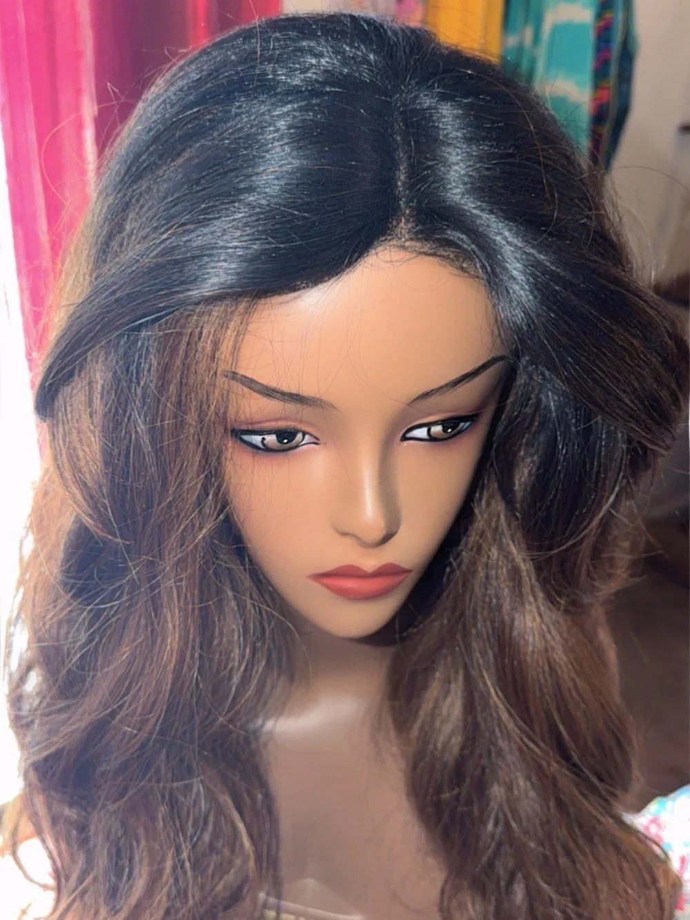 Beverly Johnson Wavy Lace Front Wig - Dark Brown with Honey Highlights